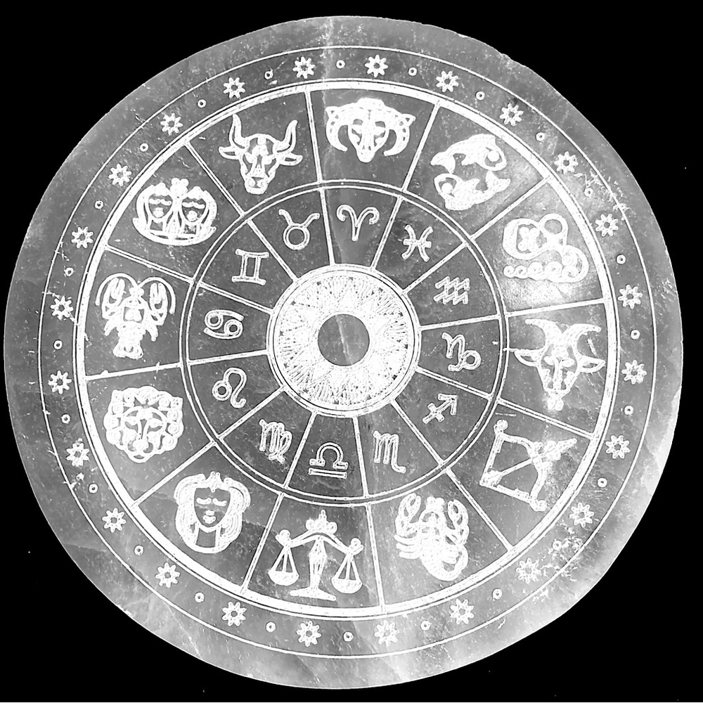 Selenite Astrology Charging Plate